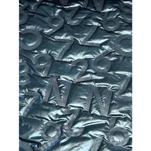 Steppstoff glänzend Buchstaben Zahlen uni petrol kaufen