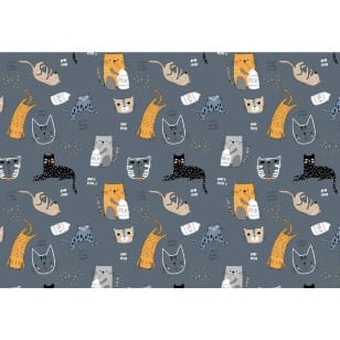 Baumwollstoff Kinderstoff Hund granitgrau Breite 160 cm kaufen