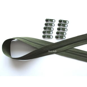 Endlos Reißverschluss olive, Set 2m + 10 Zipper kaufen