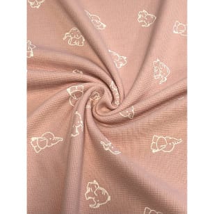 Baumwollstoff Waffeljersey Waffelstrick Elefant poudre kaufen