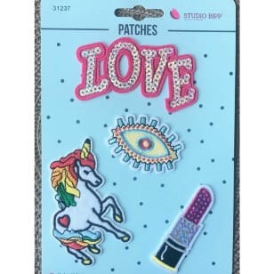 Aufnäher Applikation Patches Love Set 4 Teile kaufen