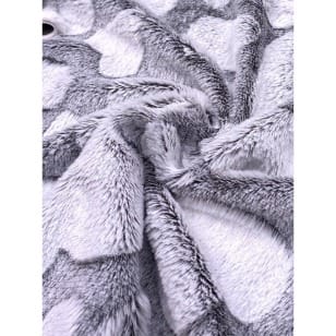 Pelz Stoff Herz Fleece Fellimitat Breite 165 cm grau kaufen