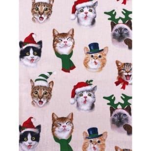 Stoff Baumwolle Patchwork Katzen Weihnachten kaufen