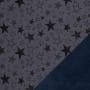 Alpenfleece Muster Sterne dunkelblau meliert