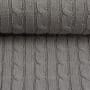Strickstoff Zopfstrick Baumwolle grau