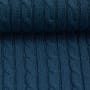 Strickstoff Zopfstrick Baumwolle jeansblau