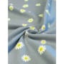 Baumwollstoff Waffeljersey Waffelstrick Margeriten hellblau