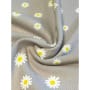 Baumwollstoff Waffeljersey Waffelstrick Margeriten sand