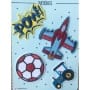 Aufnäher Applikation Fußball Flugzeug Patches Set 4 Teile